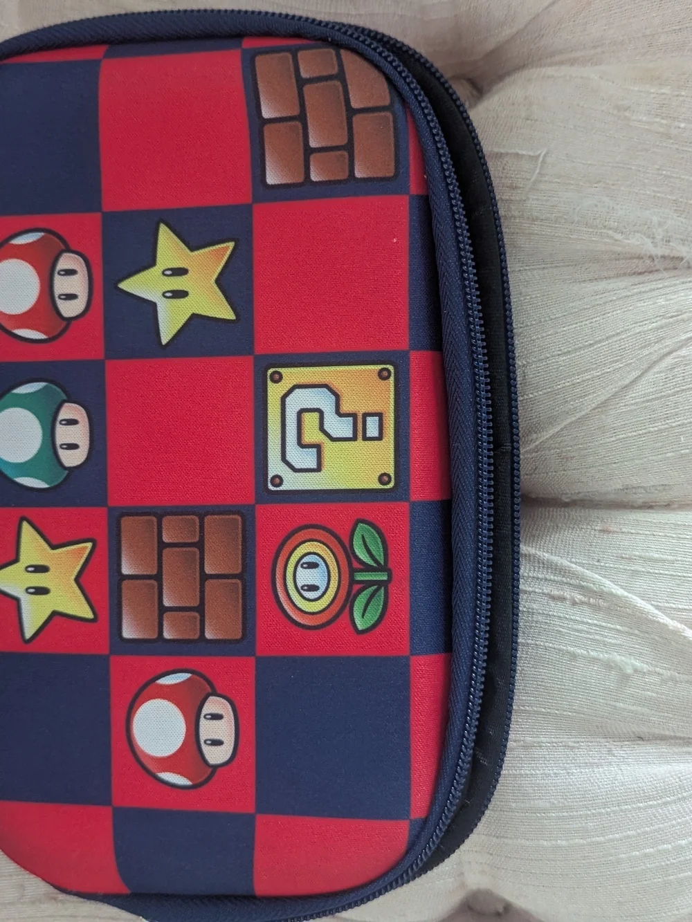 Nintendo Red & Navy Super Mario Checkerboard Accessory Case